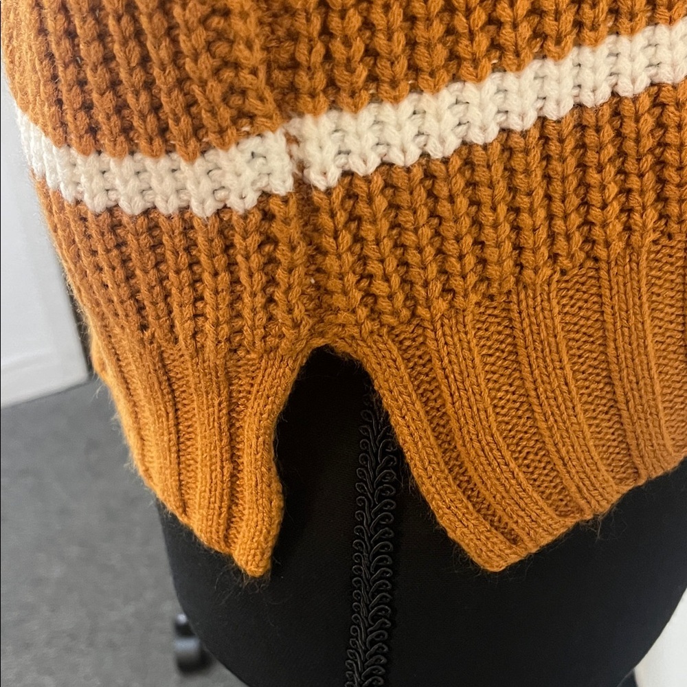 Hippie Rose Brown and White Striped Sweater - Picture 4 of 7